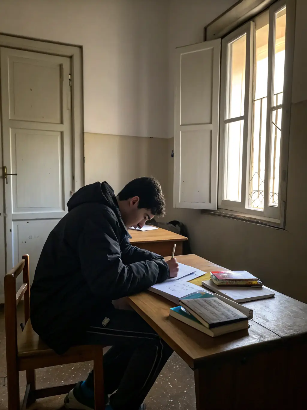 A student confidently completing an 11+ practice paper at a desk, with a timer and other study materials nearby, symbolizing the comprehensive preparation provided by Elite School Tutors.